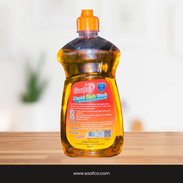 Saafco Anti-Bacterial Liquid Dish Wash – 250 & 500 ml | Grease-Cutting, Soft-Hands Formula - Image 2