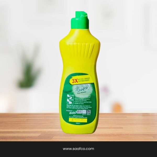 Saafco budget friendly 3x more effective liquid dish wash back side image