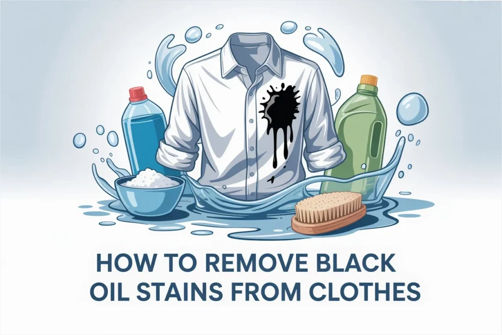 Remove Black Oil Stains from Clothes