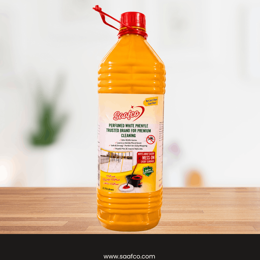 Saafco Jasmine White Phenyl & Floor Disinfectant 2.75L single bottle with antibacterial protection and jasmine floral fragrance