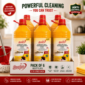 Saafco Jasmine White Phenyl & Floor Disinfectant 2.75L Pack of 6 Bottles for wholesale floor cleaning and disinfecting